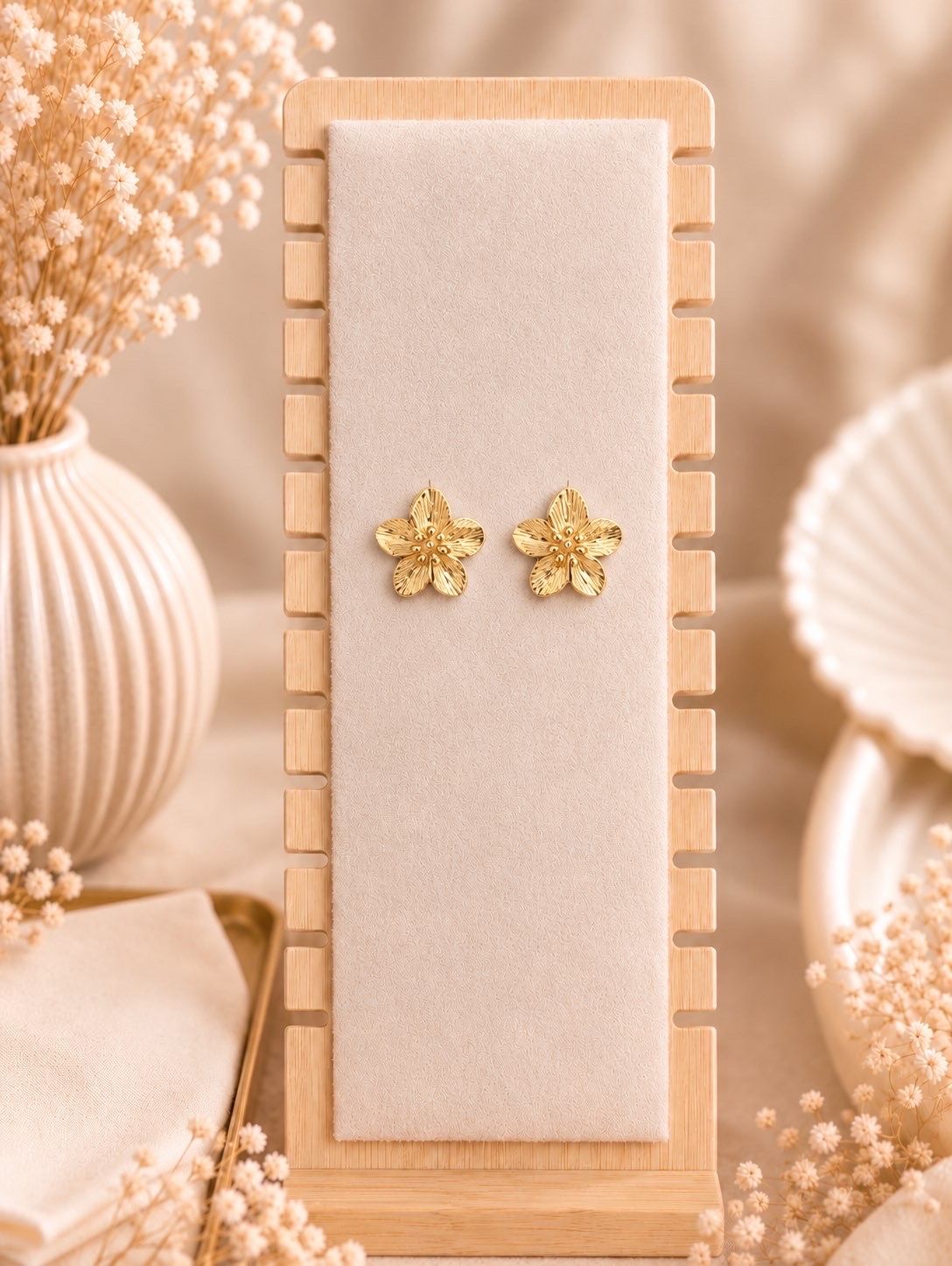 Boucles d’Oreilles Maldives Dorées